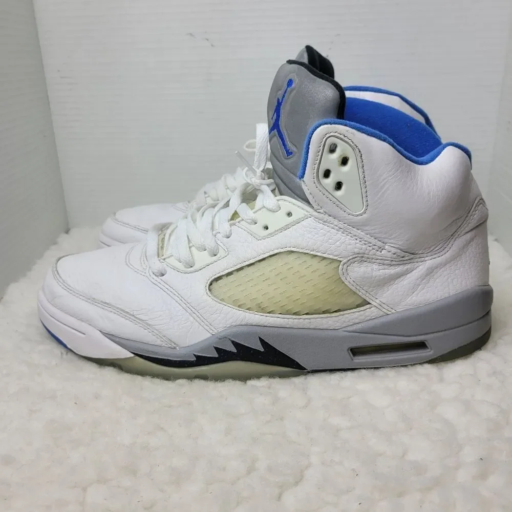Nike Air Jordan Retro 5 Men's Size 12.5 White Hyper Royal Stealth DD0587 140